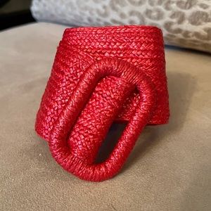 Vintage Fuchsia Rattan Belt